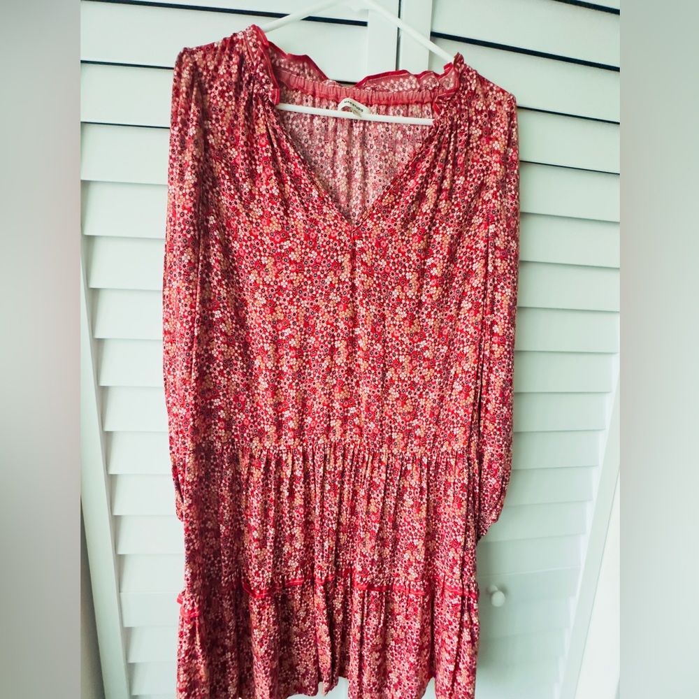 Max Studio ~ Floral Red Dress